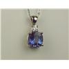 Image 1 : Spectacular 14K WG Ladies Custom Pendant Set with a very fine quality cushion cut ble Sapphire weigh