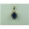 Image 1 : Very High Quality Ladies 18K YG Custom Pendant Set with a center fine blue sapphire weighing approx 