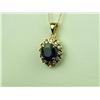 Image 2 : Very High Quality Ladies 18K YG Custom Pendant Set with a center fine blue sapphire weighing approx 