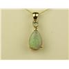 Image 1 : Elegant 14K YG Ladies Custom Pendant Set with a center Australian black Opal weighing approx 2.00 ca