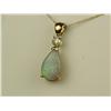 Image 3 : Elegant 14K YG Ladies Custom Pendant Set with a center Australian black Opal weighing approx 2.00 ca