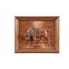 Image 1 : Framed Copper Embossed Buffalo Artist signed by Bob & Peggy Schwarze.Artist signed by Bob & Peggy Sc