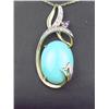 Image 1 : Wonderful 14K YG Ladies Custom Pendant Set with a fine cabochon Turquoise weighing approx 3.00 carat