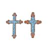 Image 1 : Collection of Two Handmade Wooden Crosses With turquoise cab inlaid, from a local Arizona artist.Wit