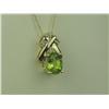 Image 2 : Stylish 10K Yellow Gold Ladies Pendant Set with a fine center oval Peridot weighing approx 2.00 cara