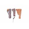 Image 1 : Collection of Three Leather Holsters Including a hand tooled leather flap holster initialed HN; a ha