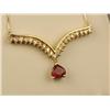 Image 2 : Very High Quality 14K YG Ladies Pendant Set with a very fine blood red Ruby weighing 1.20 carats and