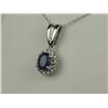 Image 2 : Splendid 14K WG Ladies Custom Pendant By ‘Keepsake’ set with a fine Ceylon type color sapphire weigh