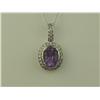 Image 1 : Dazzling 10K White Gold Ladies Pendant Set with a center oval Amethyst weighing approx 2.00 carats a