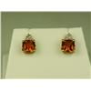 Image 1 : Pleasant 10K Yellow Gold Ladies Earrings Set with matching cushion cut intense orange color citrines