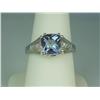 Image 1 : Stylish 10K White Gold Ladies Ring Set with a center checkerboard cut Mystic Topaz weighing approx 2