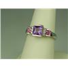 Image 2 : High Quality 10K WG Ladies Designer Ring Fine set with Amethyst, pink tourmalines and diamonds weigh