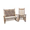 Image 1 : Collection of Two Oak Rockers One nice double porch rocker chair and one single rocking chair.One ni