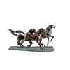 Image 1 : Bronze Statue of Three Running Horses Measures 35"Lx21H", unsigned.Measures 35"Lx21H", unsigned.