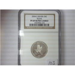 2004-S SILVER TEXAS QUARTER NGC PF69 ULTRA CAMEO