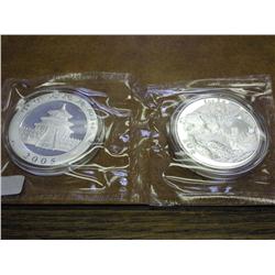 2-2005 CHINA 10 YUAN SILVER PANDA COINS (UNC)