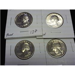 1970-S, 73-S, 74-S & 76-S WASHINGTON QUARTERS PF