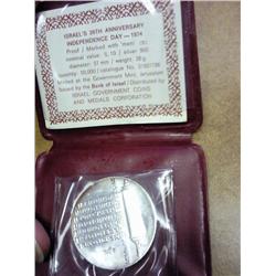 1974 ISRAEL 10 LIROT PROOF .7524 OZ ASW