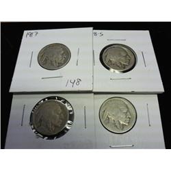 1917, 18-S, 19-D & 20-D BUFFALO NICKELS