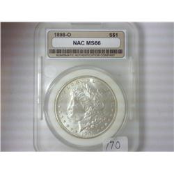 1898-O MORGAN SILVER DOLLAR NAC MS66