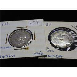 1940 & 43 CANADA SILVER QUARTERS