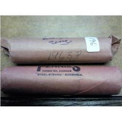 ROLLS OF 1963-P/D LINCOLN CENTS (UNC)