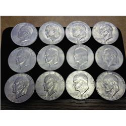 12 ASSORTED IKE DOLLARS