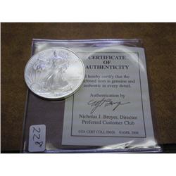 2009 AMERICAN SILVER EAGLE (UNC)