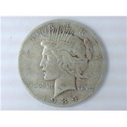 1934-S PEACE SILVER DOLLAR (KEY DATE)