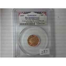 2009 LINCOLN CENT EARLY CHILDHOOD PCGS MS66RD