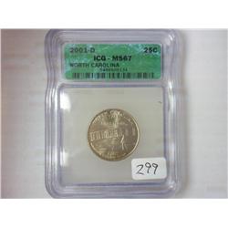 2001-D NC QUARTER ICG MS67
