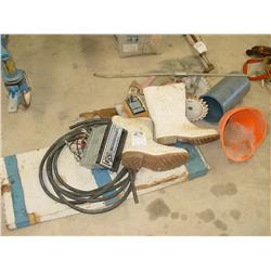 WOOD SAW, GASKETS, FILTER, SPRINKLER, CORD, FUNNEL, CAR STEREO (X1)