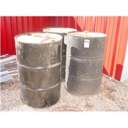 50 GALLON DRUMS W/2 SPICKETS & WRENCHES (X3)