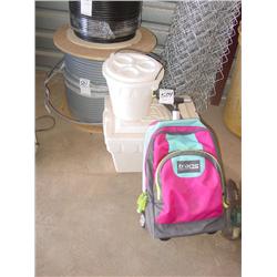 BACK PACK, MINNOW BUCKET, ICE CHEST