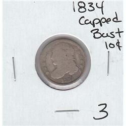 1934 CAPPED BUST DIME 10 CENT