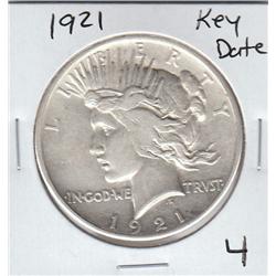 KEY DATE 1921 PEACE DOLLAR SILVER SHARP APPEAL