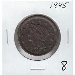 1845 LARGE CENT HIGH GRADE ORIGINAL SURFACES