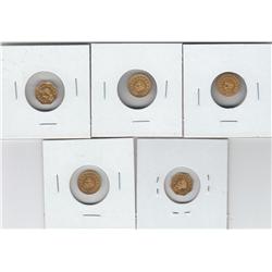 5 CALIFORNIA FANTASY GOLD TOKENS