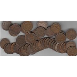 ROLL OF 40 INDIAN HEAD CENTS MIXED DATES