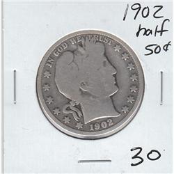 1902 BARBER HALF SILVER