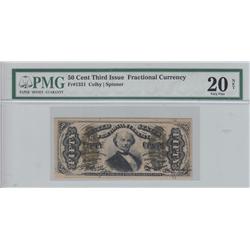 FRACTIONAL 50 CENT PMG THIRD ISSUE 3RD