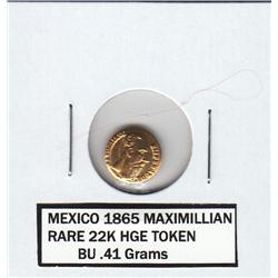 MEXICO 22K MAXIMILLIAN SMALL GOLD COIN