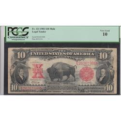 $10 BISON 1901 FR 121 MULE PCGS GRADED LEGAL TENDER