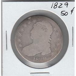 1829 HALF 50 CENT BUST SILVER