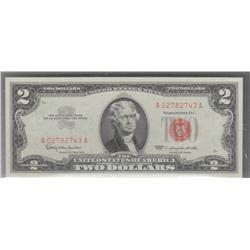 BOLD UNCIRCULATED $2 RED SEAL LEGAL TENDER 1963