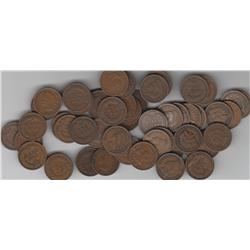 ROLL OF 40 INDIAN HEAD CENTS MIXED DATES
