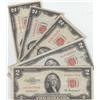 Image 1 : GROUP OF 5 $2 RED SEAL NOTE LEGAL TENDER