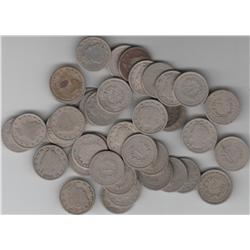 ROLL OF 40 V LIBERTY  HEAD  NICKELS MIXED DATES