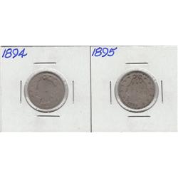 2 V NICKELS LIBERTY HEAD 1895 1894