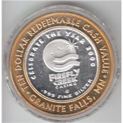.999 SILVER BULLION FIRERY CREEK CASINO ROUND